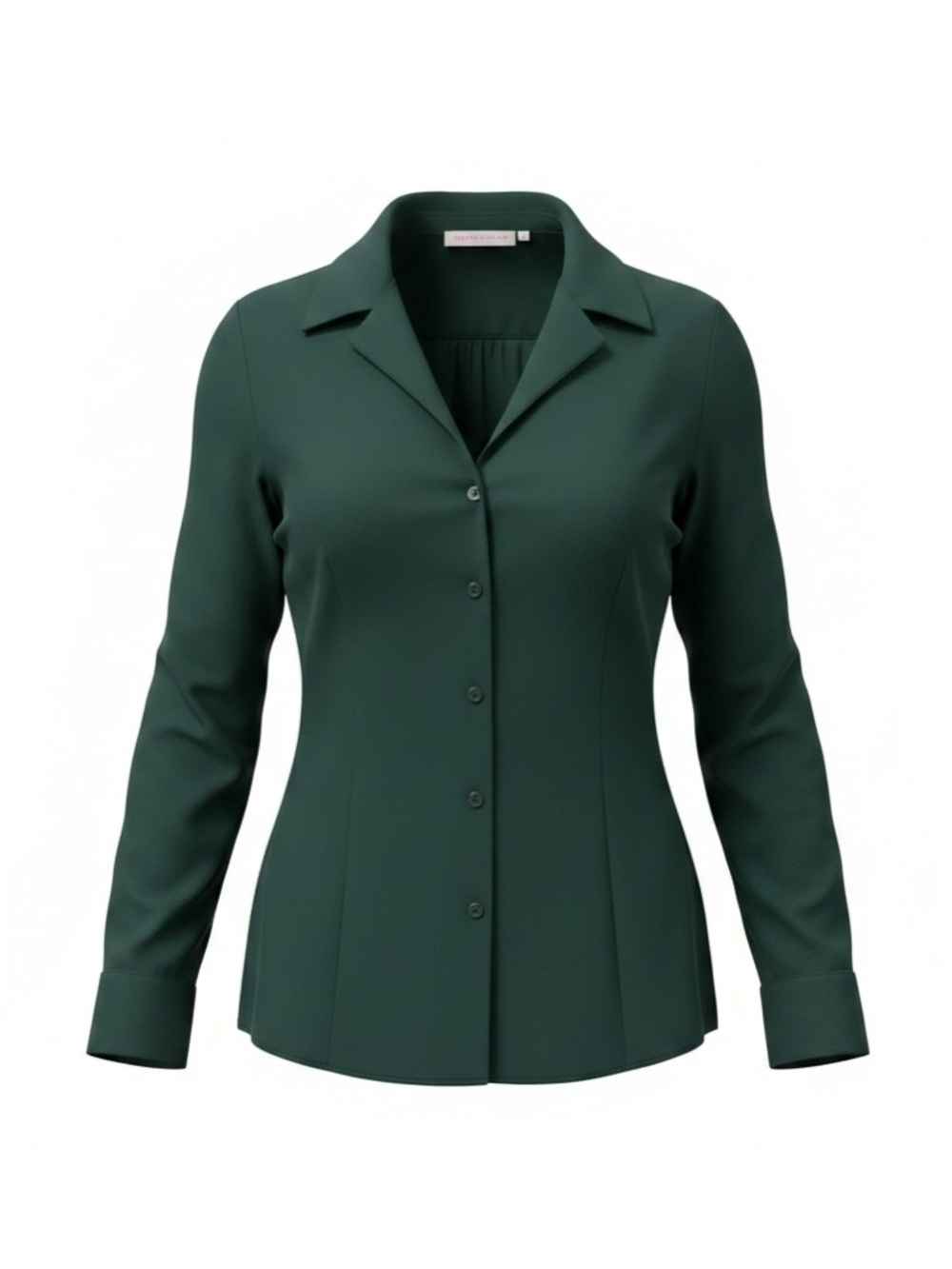 Love By Design Dark Green Button-Front Blouse